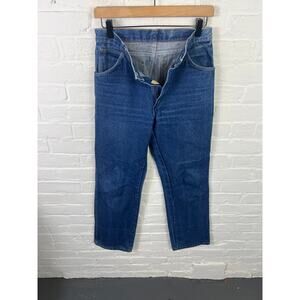 Vintage Wrangler Men's Straight Leg Denim Jeans Mid-Rise Stretch Blue Size 30/32